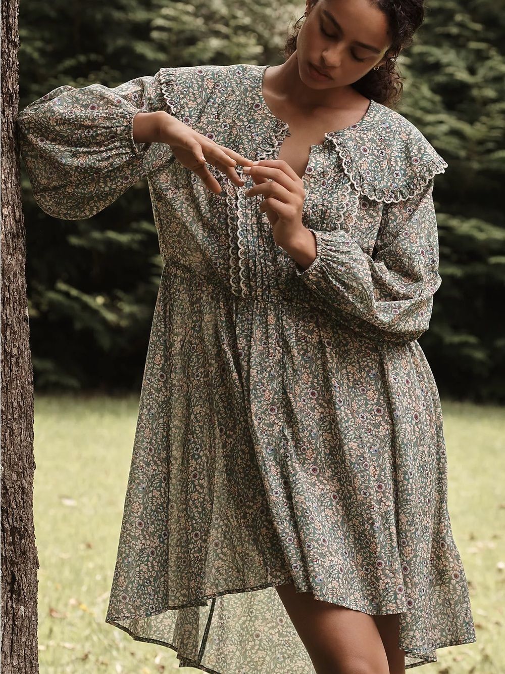 Anthropologie Bohemian Floral Prairie Dress- Size Small